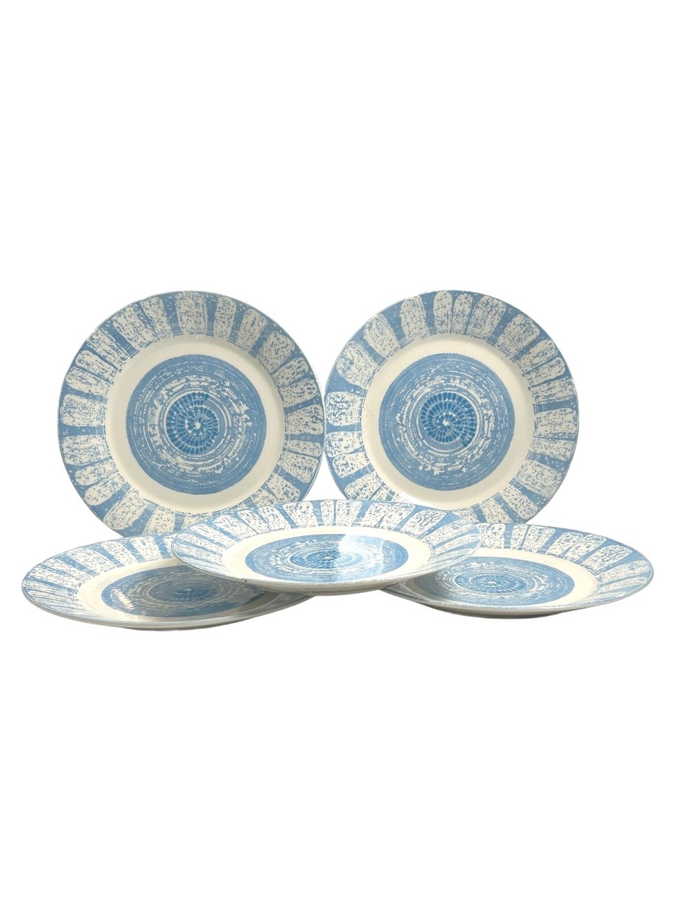 Royal Ironstone Acapulco Blue Dinner Plates Set of 5